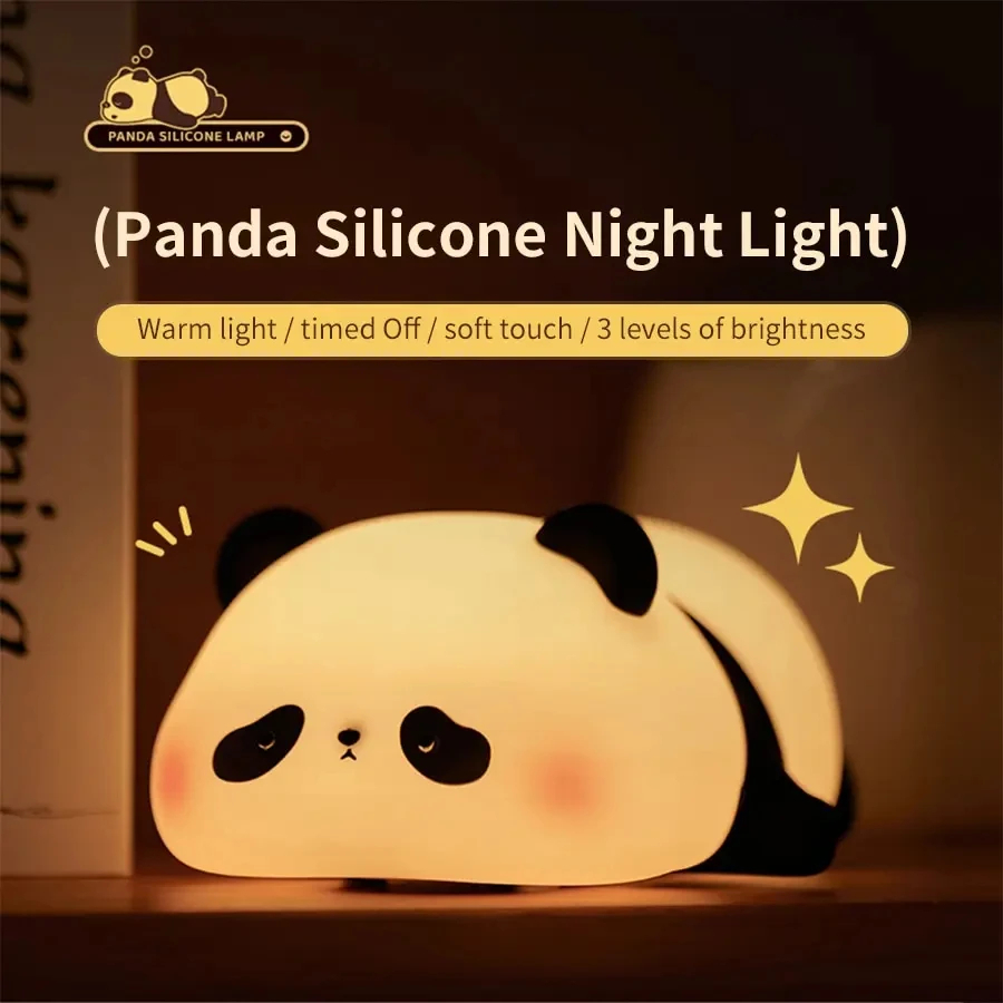 Panda Silicone Night LED Light – Rechargeable & Color-Changing Bedside Lamp - Image 3