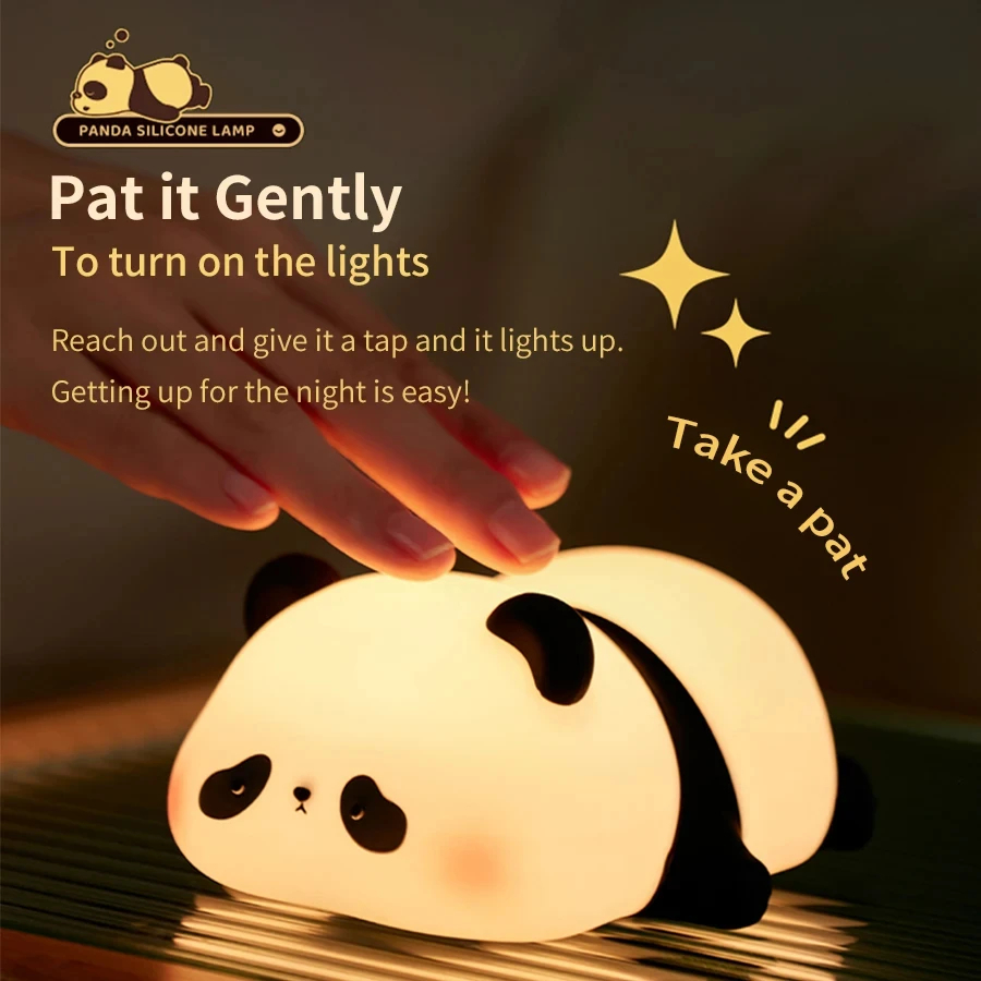 Panda Silicone Night LED Light – Rechargeable & Color-Changing Bedside Lamp - Image 5