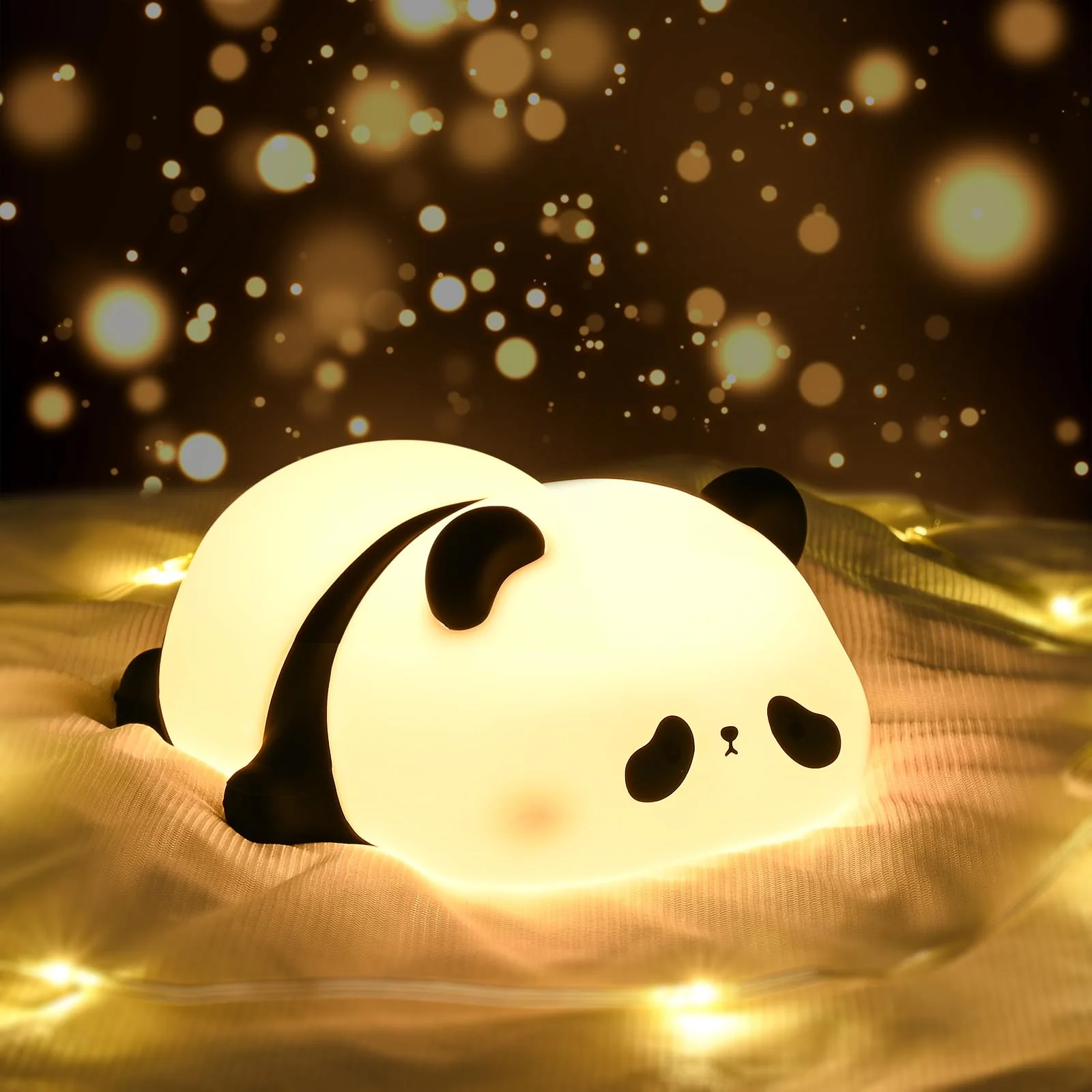 Panda Silicone Night LED Light – Rechargeable & Color-Changing Bedside Lamp